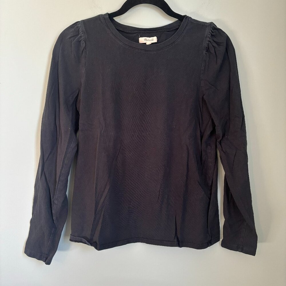 Madewell Long Sleeve T Balck Basic Top
